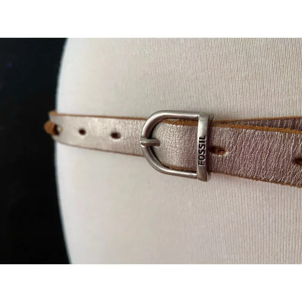 FOSSIL Metallic Studded Belt w/Laser-Cut Accent sz L